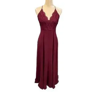 Lulus | Dresses | Lulus Madalyn Burgundy Lace Maxi Dress Size Medium |  Poshmark